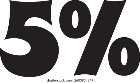 5 Percent Discount Offer Number Typography Style A0039