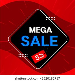 5 percent discount. Discount on creative composition. Product presentation, mockup, podium. Sale banner and poster. Vector illustration