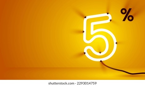 5 percent Off. Discount creative composition. Mega Sale or bonus. Vector illustration.