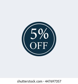 5 percent off icon graphic info five sale discount price sign special offer data