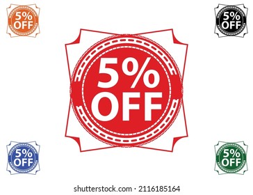 5 percent off new offer logo and icon design