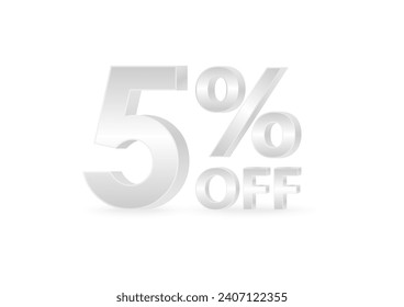 5% or 5 Percent Off Sale Discount. 5% for Banner, Poster or Advertising. Vector Illustration. 