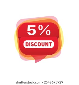 5 percent off sale label for great promotions and offers, vector illustration design template.