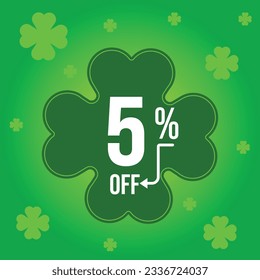 5 percent promotion, luck, clover, green