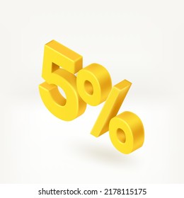 5 percent season discount concept. Vector 3d isometric label
