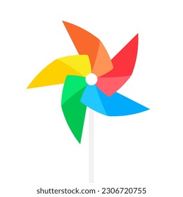 5 petal pinwheel icon. Clipart image isolated on white background