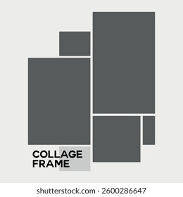 5 photo collage template design vector