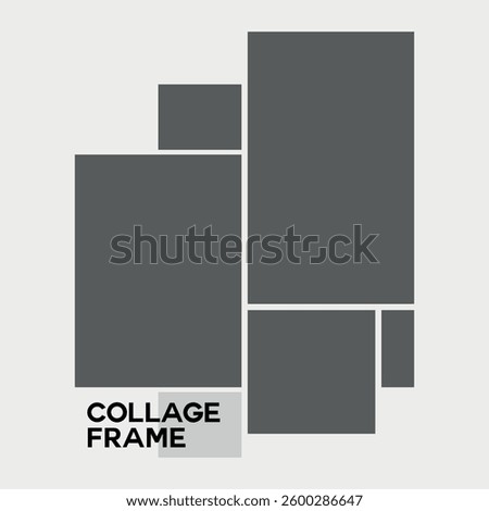5 photo collage template design vector