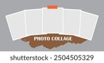 5 photo collage template. vector illustration, new collections