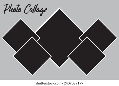 5 photo collage template. vector illustration, new collections