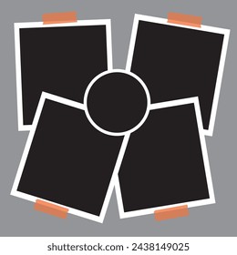 5 photo collage template. vector illustration, new collections