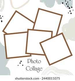 5 photo collage template. vector illustration, new collections