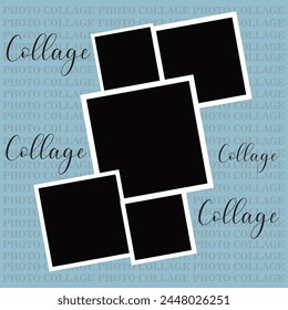 5 photo collage template. vector illustration, new collections