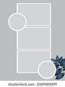5 photo collage template. vector illustration, new collections