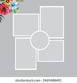 5 photo collage template. vector illustration, new collections
