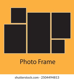 5 photo collage template. vector illustration, new collections