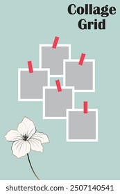 5 Plantilla de collage de fotos. Ilustración vectorial, nuevas colecciones