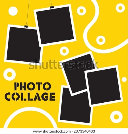 5 photo collage template. vector illustration, new collections