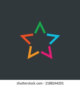 5 piece colorful star symbol. Vector