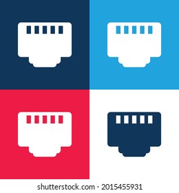 5 Pin Connector, blau und rot, vier Farben minimaler Icon Set