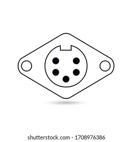Símbolo color icono de conector de 5 pines. Elemento de enchufe aislado de primera calidad en un estilo moderno