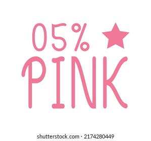 5 % Pink Sign and label vector and illustration art with fantastic font and pink color combination in white background