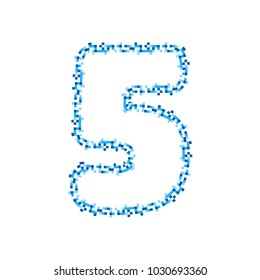 5 Pixel Letter Logo Icon Design