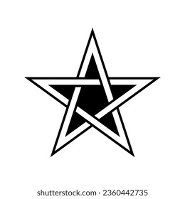 5 point celtic knot star symbol icon. Clipart image isolated on white background