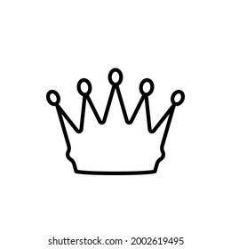 5 point crown outline icon. Clipart image isolated on white background
