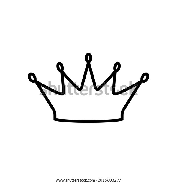 5 Point Crown Outline Icon Clipart Stock Vector (Royalty Free ...