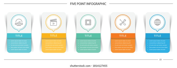 5 Point Infographic with Bullet Points