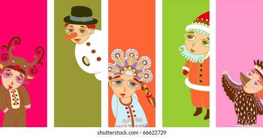 5 pop-art christmas design element