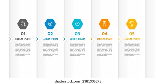 5 process for business. infographic 5 steps or option design template. Vector illustration.
