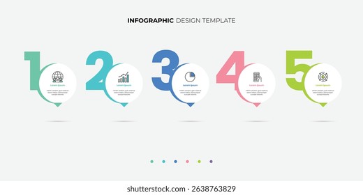 5 process infographic arrows design template. Planning, Marketing, Strategy and Business presentation.