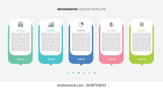 5 process infographic arrows design template. Planning, Marketing, Strategy and Business presentation.