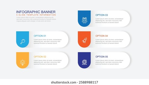 5 process infographic template. Timeline with 5 step can be used for workflow layout, business presentation and web graphic design 