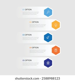 5 process infographic template. Timeline with 5 step can be used for workflow layout, business presentation and web graphic design 