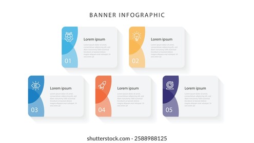 5 process infographic template. Timeline with 5 step can be used for workflow layout, business presentation and web graphic design 