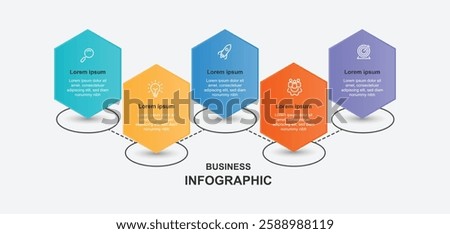 5 process infographic template. Timeline with 5 step can be used for workflow layout, business presentation and web graphic design 