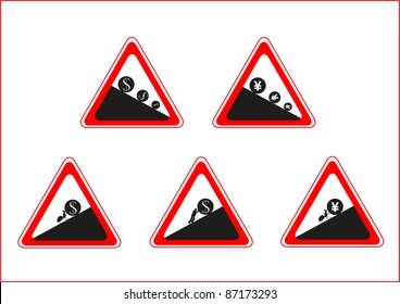 5 road currency signs