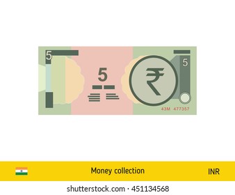 5 rupee banknote illustration. svg