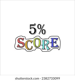 5% Score Sign Designed to catch the eye and illustration art with fantastic font various combination in white background - Shutterstock ID 2382733099