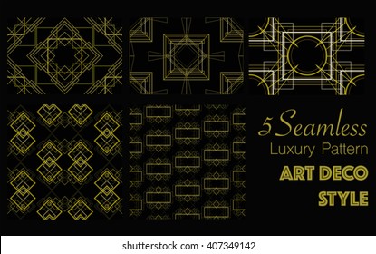 5 Seamless Pattern in Art Deco Style