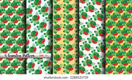 5 Seamless pattern watermelon, for party, gift, and industry