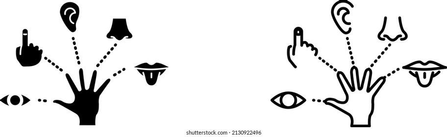 5 Senses, Senses exercise icon , Vector illustration