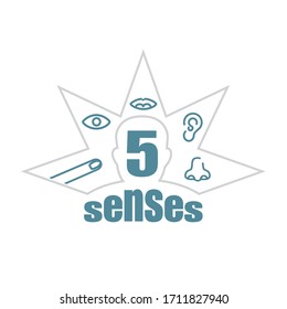 Info-Vektorillustration-Symbol für 5 Sinne
