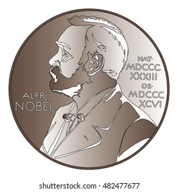 5 September, 2016: A Vector Image Of Alfred Nobel On The Nobel Prize Medal.