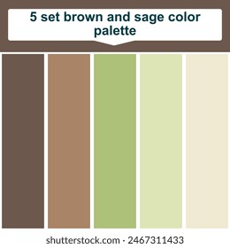 5 set brown and sage color palette. Elegant sage and brown colors palette. Beautiful color palette
