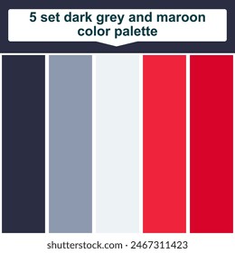 5 set paleta de color gris oscuro y marrón. Elegante paleta de colores granate y gris oscuro. Hermosa paleta de colores
