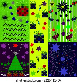 5 Set starry Christmas catalog design 